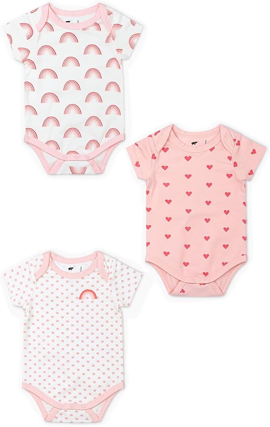 MONICA + ANDY Short Sleeve Jack & Jill Bodysuit, 100% Organic Baby Clothes for Girls & Boys, Newborn, Infant & Preemie Sizes