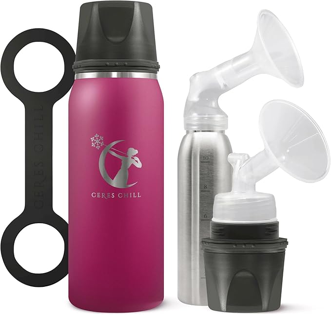 Ceres CHILL OG Breastmilk Chiller & Warmer – 12–34oz Portable Breast Milk Cooler, Storage & Baby Bottle for Travel, Work or On-The-Go – Pump Compatible Container – Don’t Call Me Hon, Plum