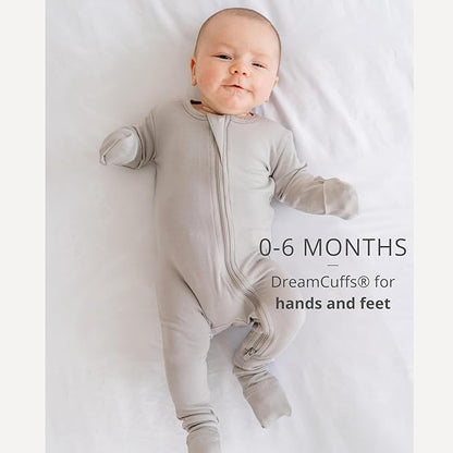 Dreamland Baby Bamboo Viscose Baby Pajamas (0-9 months). Ultra Soft Viscose Sleepers with 2-Way Zipper, Mitten & Foot Cuffs