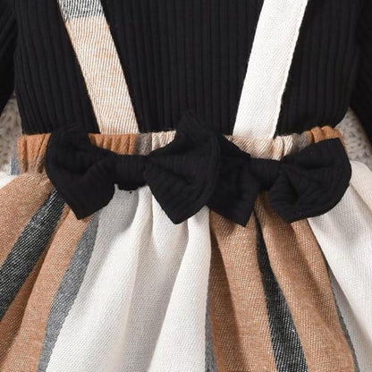 Unutiylo Preemie Newborn Baby Girl Clothes Romper Suspender Dress Fall Winter Outfits Ruffle Long Sleeve Jumpsuit