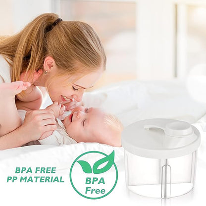 Accmor Baby Formula Dispenser On The Go, Non-Spill Rotating Four-Compartment Formula Container to Go, Milk Powder Kids Snack Container for Infant Toddler Travel Outdoor, White, 2 Pack