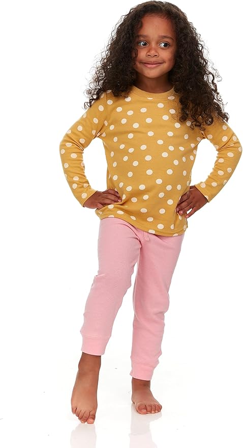 Cudlie 5-Pack Infant/Toddler Girl Long Sleeve Shirt - Basic Baby Tees, Blouses, Tops - Solid Print & Ruffled Tshirts