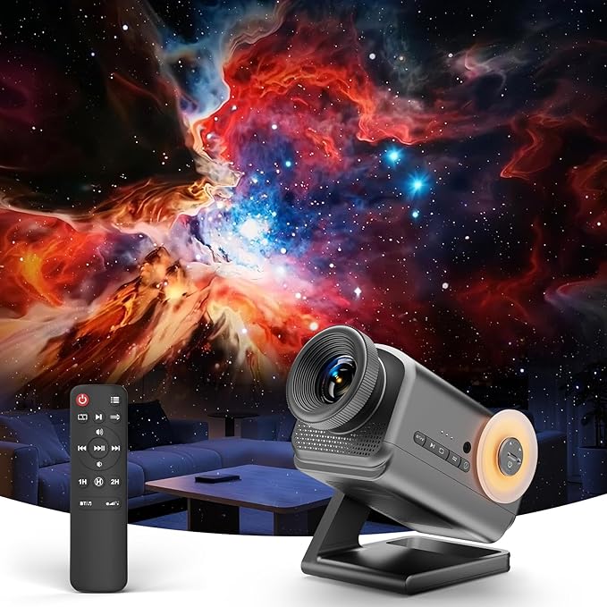 Rossetta 3D Projector, 60 Themes HD 3D Galaxy Projector with Bluetooth Speaker & Remote, 1H/2H Timer, Night Light for Bedroom, Home Decor, Party, Valentines Day, Gifts for Adults, Girls, Boys