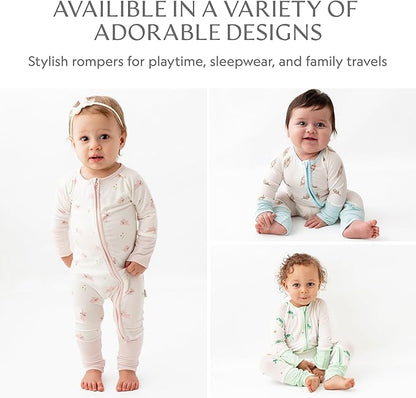 Bamboo Little Ultra-Soft Convertible Baby Romper - Gender Neutral Infant Clothes with 2-Way Zipper, Footless Sleepwear