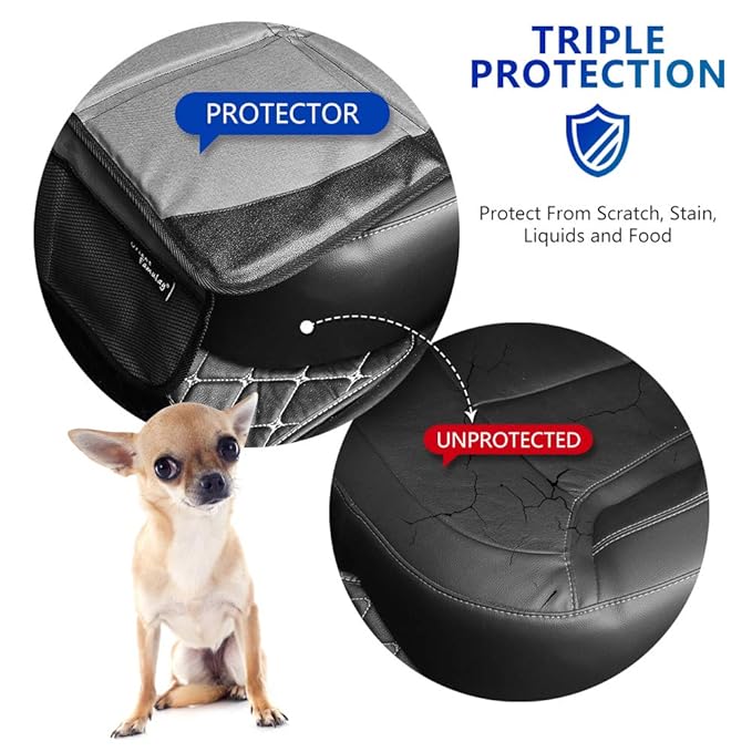 2 Pack Large Car Seat Protectors for Child & Baby, Thick Padding Waterproof, Auto Vehicle Leather Seats & Dog Mat Cover Pads, Grey