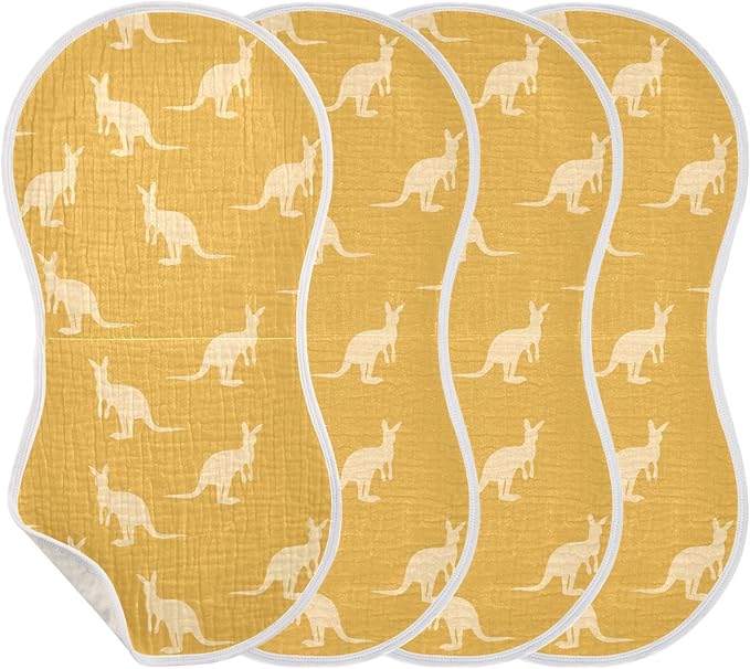 vvfelixl Kangaroo Australia Animals Burp Cloths for Baby Boy Girls Baby Washcloths Burp Rags 1 Pack