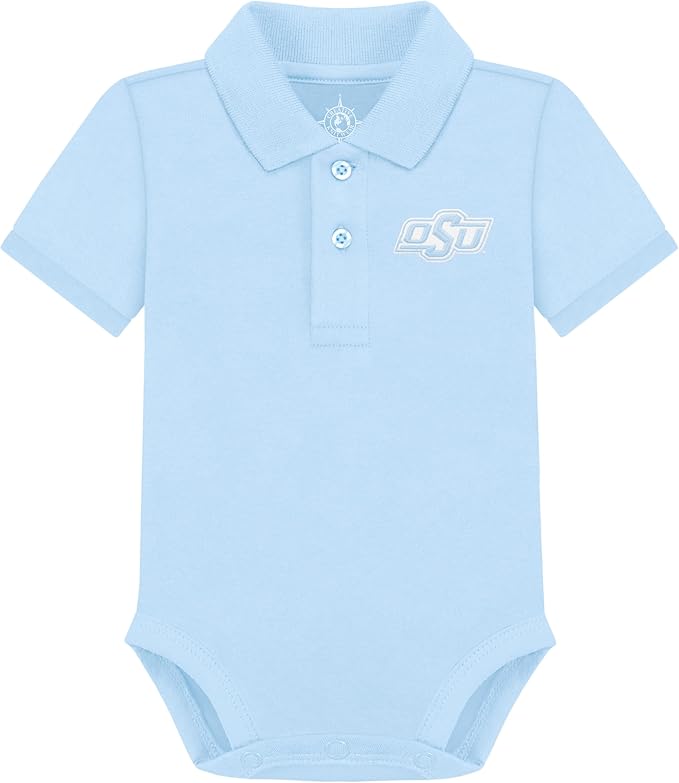 Creative Knitwear College Baby Polo Bodysuit Solid - Team Logo, Multiple Colors, for Boys & Girls (0-12 Months)