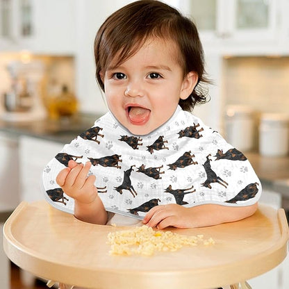 4 Pack Muslin Burp Cloths Doberman Dogs White Cotton Baby Burp Cloths Extra Absorbent and Soft Thick Burping Cloth for Newborn Boys Girls 22x11 Inch