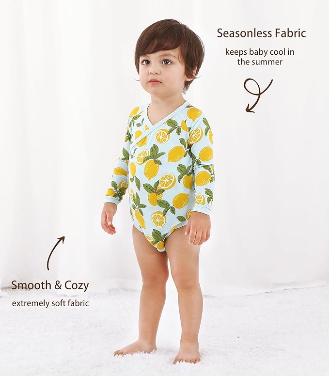 Baby Viscose from Bamboo Bodysuit for Boys Girls Long Sleeve Romper Soft Outfits for Infant One-Piece Cute Clothes