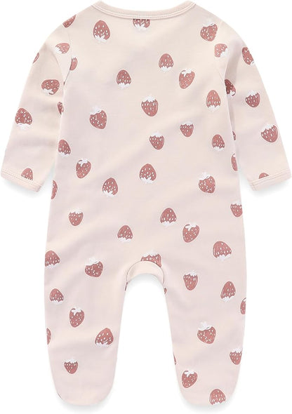 Kiddiezoom Baby Cotton Footed One-Piece Romper Multiple color combinations Jumpsuit Set For Newborn baby Pajamas