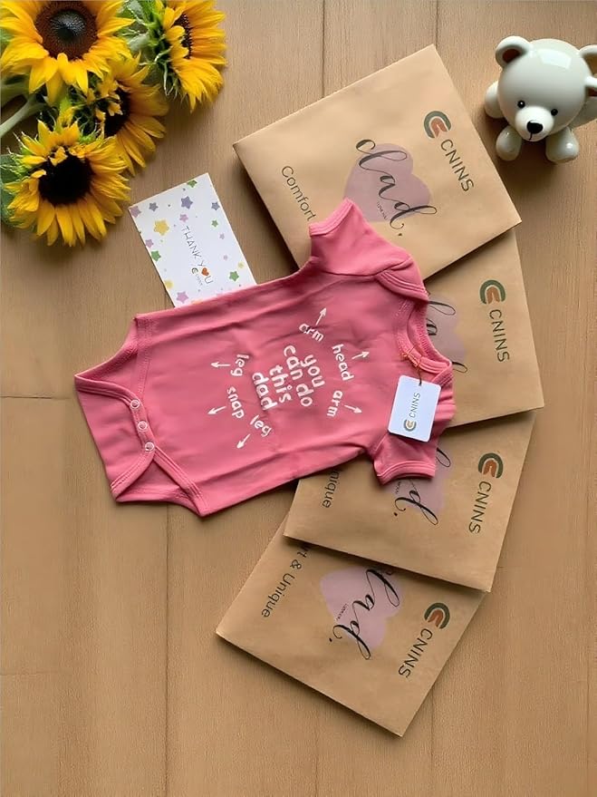 Cnins Funny Baby Bodysuit & Daddy Matching Cotton Outfit for Wild One 1st Birthday, Unisex Newborn Infant Clothes 0-24M