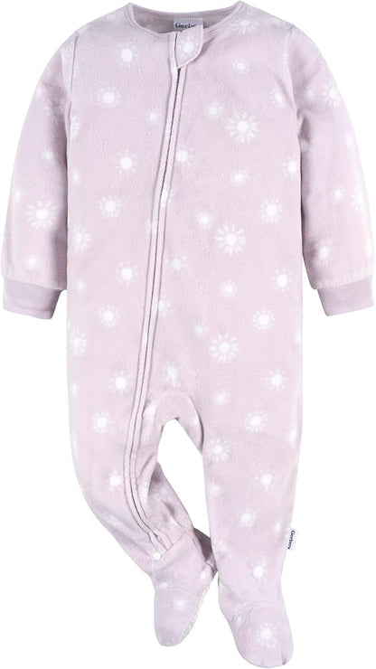 Gerber baby-girls Fleece Footed Pajamas 3-pack
