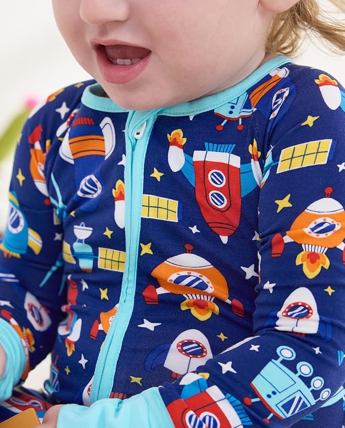 Bamboo Viscose Baby Convertible Footie Pajama, Zipper Pajamas for Baby Boys & Girls, Sleep & Play Footed Pjs