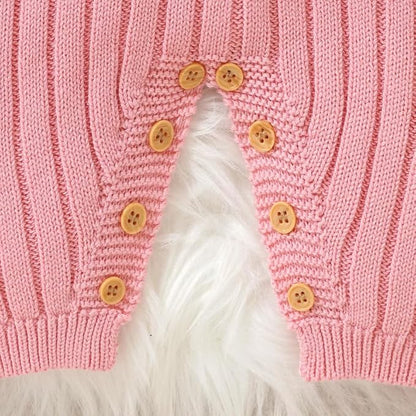 Neiwech Baby Boy Girl Romper Newborn Infant Knit Striped Solid Long Sleeve One Piece Jumpsuit Clothes