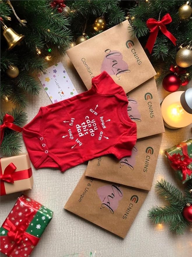 Cnins Funny Baby Bodysuit & Daddy Matching Cotton Outfit for Wild One 1st Birthday, Unisex Newborn Infant Clothes 0-24M