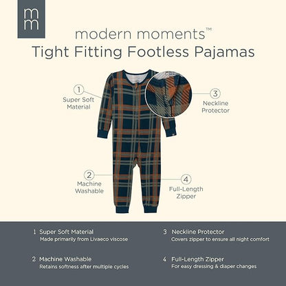 Modern Moments by Gerber unisex-baby Hacci Footless Pajamas