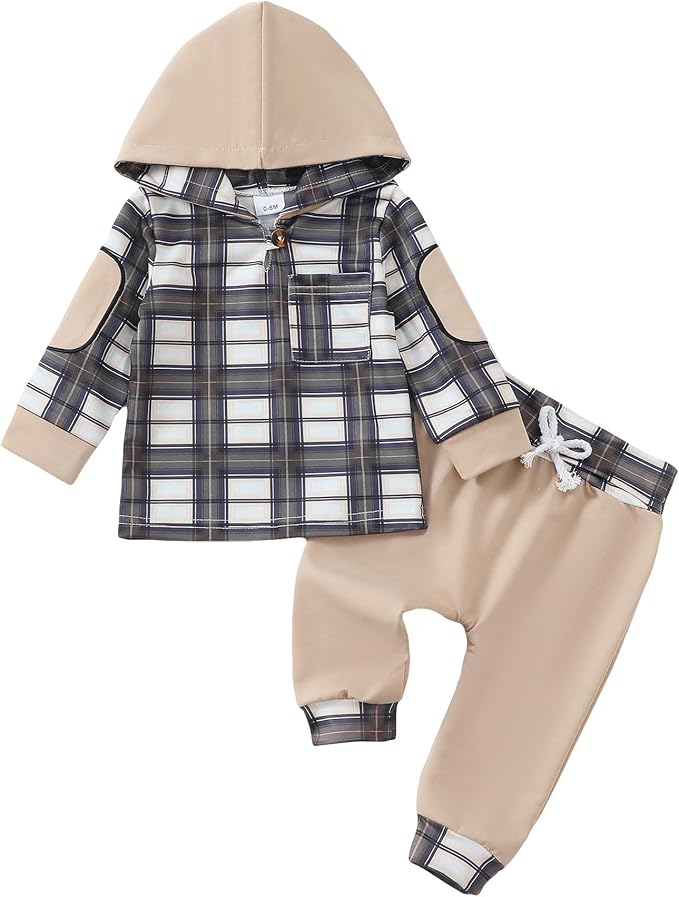 Toddler Baby Boy Clothes Infant Newborn Boy Outfit Long Sleeve Hoodie Sweatshirt Pants Fall Winter Clothes Set