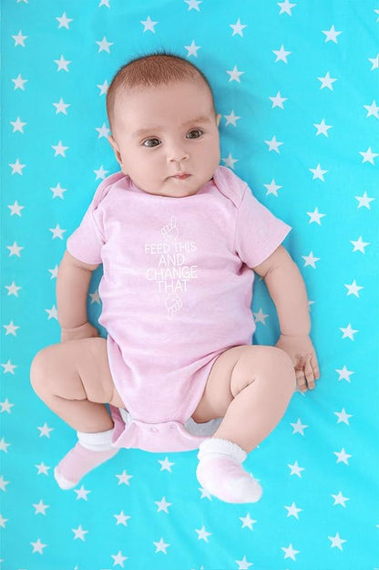 CBTwear Feed This and Change This - Baby Clothes - Funny Newborn Bodysuit Outfits for Boys and Girls