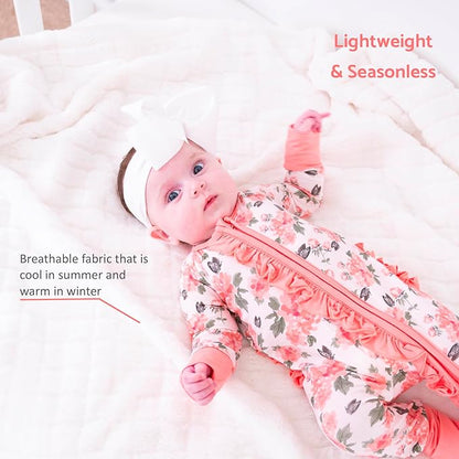 LollyBanks Baby Pajamas, 2-Way Zipper Infant Romper, 95% Viscose Made from Bamboo and 5% Spandex, Baby Sleepers