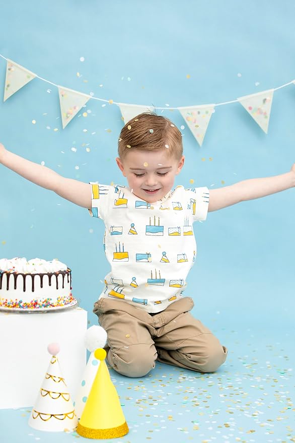 Monica + Andy Crewneck Tee, 100% Organic Cotton Clothes for Girls & Boys, Printed T-Shirt Sizes for Kids, Toddler & Baby