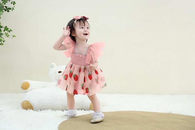 Baby Girl Clothes Infant Tulle Romper Ruffe Sleeveless Bodysuit Baby Girl Outfits Infant Girl Dress 0-18M