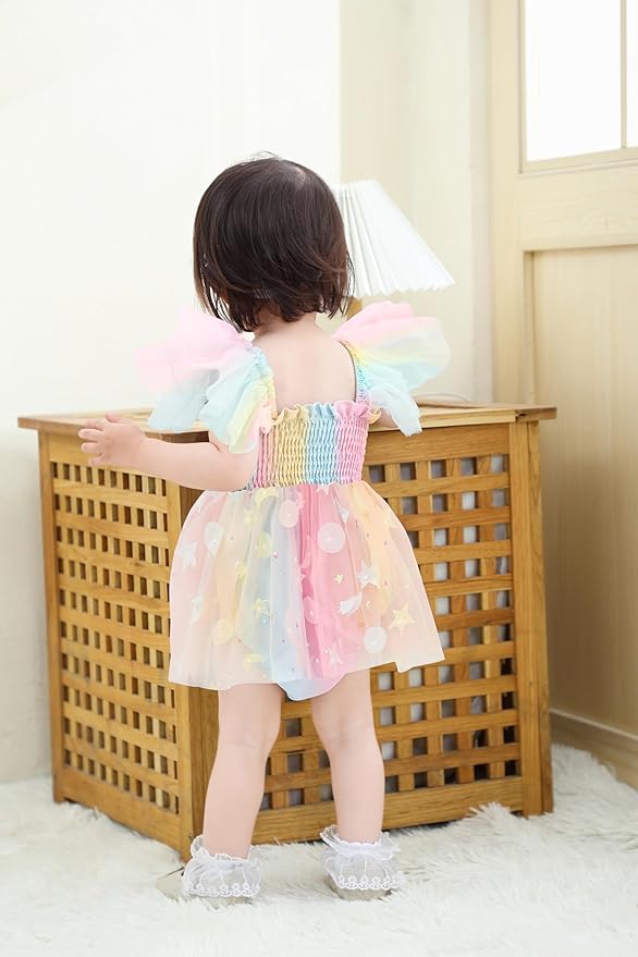 Baby Girl Clothes Infant Tulle Romper Ruffe Sleeveless Bodysuit Baby Girl Outfits Infant Girl Dress 0-18M