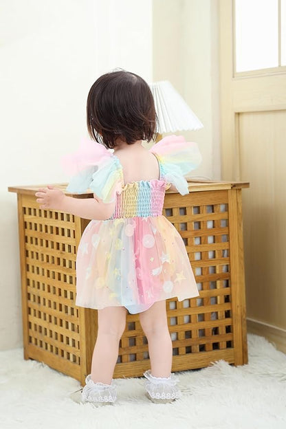 Baby Girl Clothes Infant Tulle Romper Ruffe Sleeveless Bodysuit Baby Girl Outfits Infant Girl Dress 0-18M