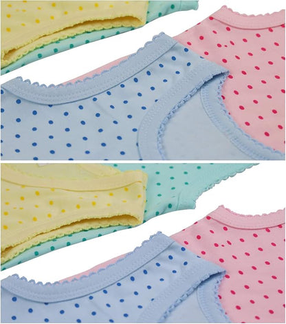 ToBeInStyle Girl's 4 Pack Ruffle Hem Cotton Tank Tops