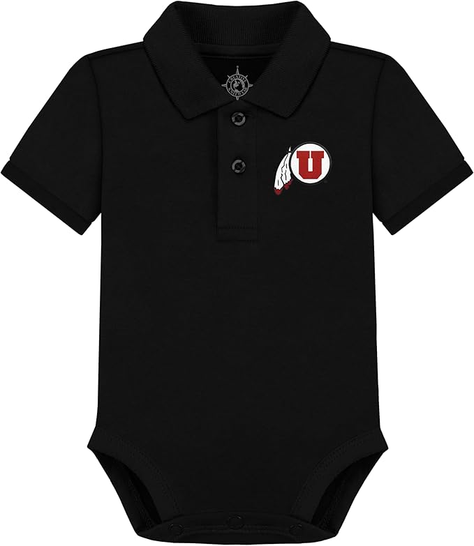 Creative Knitwear College Baby Polo Bodysuit Solid - Team Logo, Multiple Colors, for Boys & Girls (0-12 Months)