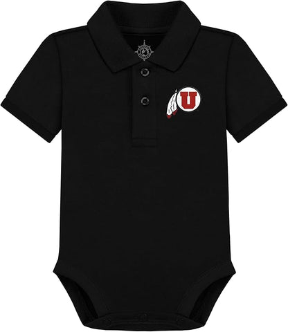 Creative Knitwear College Baby Polo Bodysuit Solid - Team Logo, Multiple Colors, for Boys & Girls (0-12 Months)