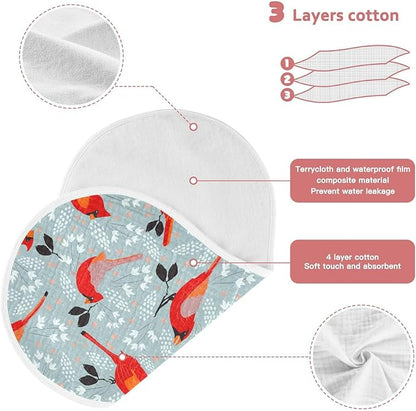 vvfelixl Muslin Burp Cloths Cardinals Bird Baby Washcloths for Baby Girl Boys 2 Pack