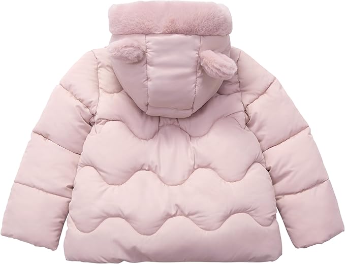 Rokka&Rolla Baby Girls' Water-Resistant Soft Mini Fur Lined Puffer Jacket for Newborn Infant Toddler (6-24M, 2T-5T)