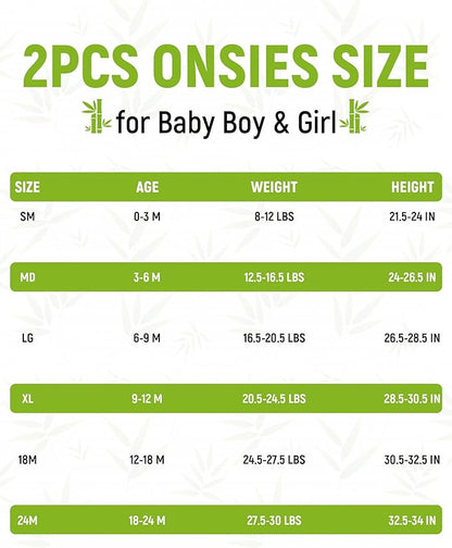 DEFAHN 2PCS Visocse from Bamboo Baby Rompers Unisex Onsies Solid Short Sleeve Baby Bodysuit 0-24 Months