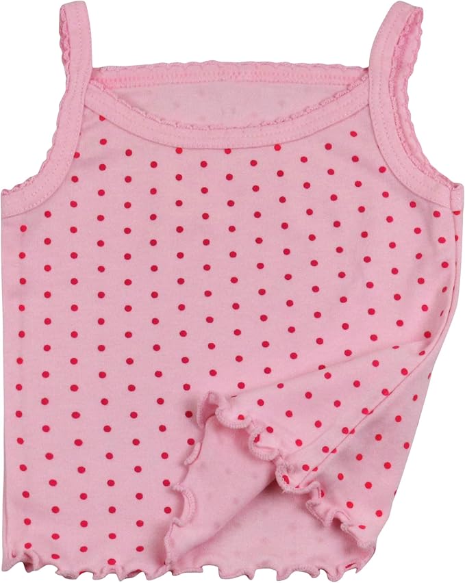 ToBeInStyle Girl's 4 Pack Ruffle Hem Spaghetti Strap Tank Tops