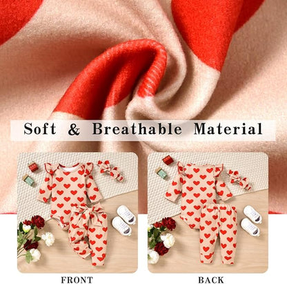 Aalizzwell Preemie Newborn Infant Baby Girls Clothes Ribbed Romper Bodysuit Pants Set Fall Winter Outfits