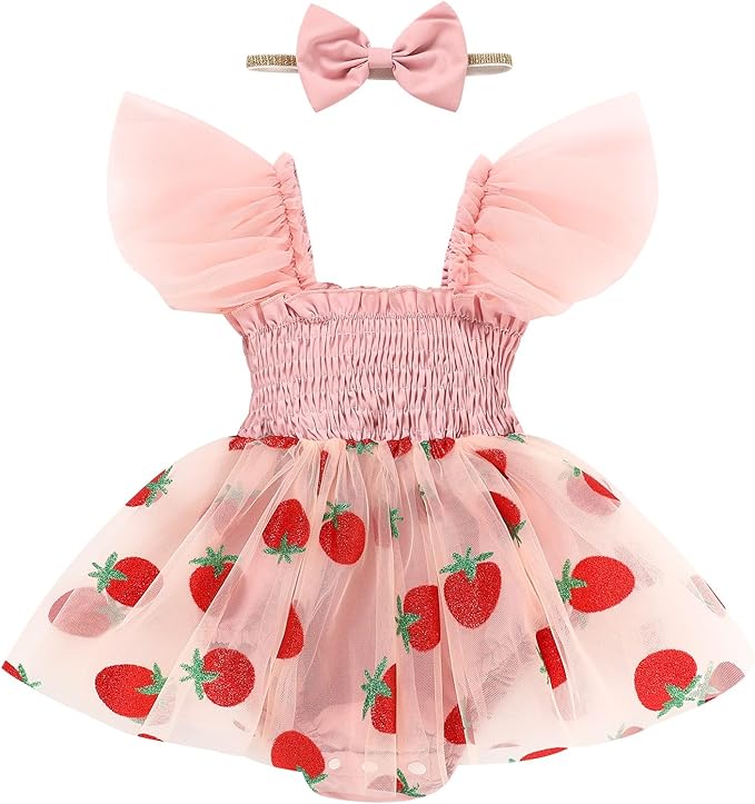 Baby Girl Clothes Infant Tulle Romper Ruffe Sleeveless Bodysuit Baby Girl Outfits Infant Girl Dress 0-18M