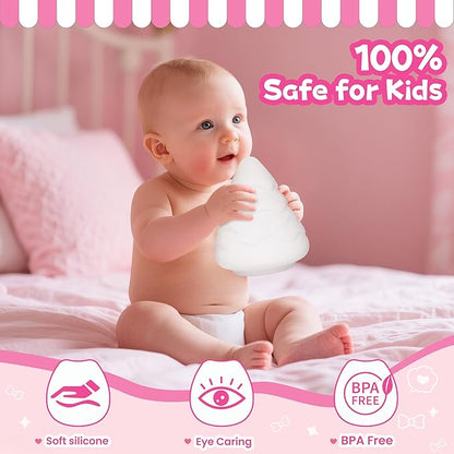 Night Light for Kids, Rechargeable Dimmable Silicone LED Nightlight with 7 Colors, Baby Nursery Night Lamp, Touch Squishy Lamp, Cute Gifts for Girls, Boys, Toddler Room Decor, Christmas Tree