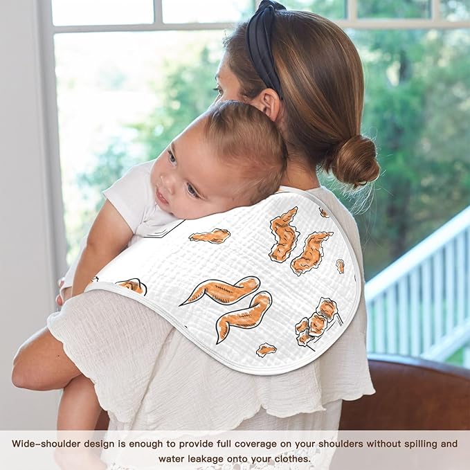 vvfelixl Baby Burp Cloths Chicken Wings Baby Newborn Cotton Burping Cloths Set Baby Washcloths 4 Pack