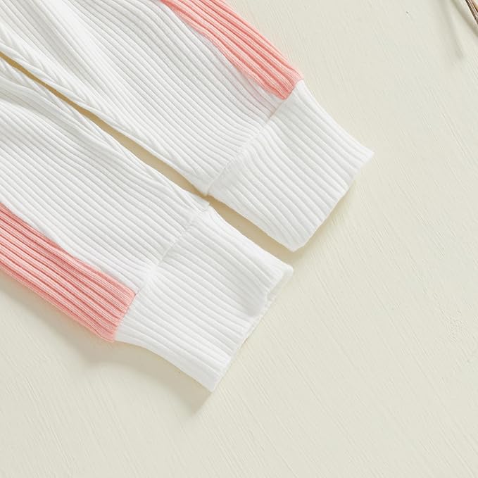 Thorn Tree Newborn Infant Baby Girl Clothes Ribbed Knitted Long Sleeve Romper Long Pants Stretchy Fall Outfits