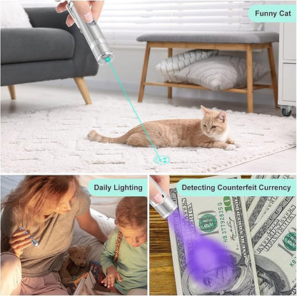 TBTeek Cat Toy, Unique Green Light, 7-in-1 Modes, 5 Fun Patterns, USB Charging, Interactive Toy for Kitten Dog Excrise(1pcs)
