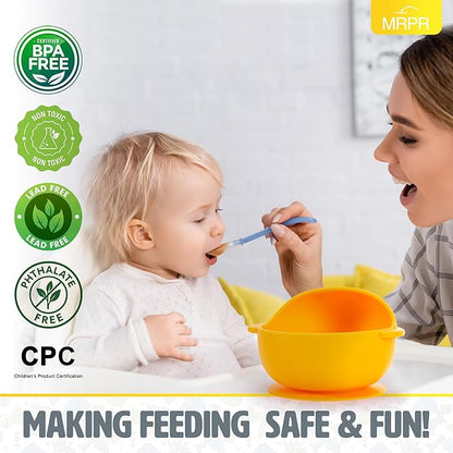 MRPR Quack & Snack Silicone Duck Bowl - Baby & Toddler Suction-Bowl - BPA, Lead, and Phthalate Free, Microwave & Dishwasher safe - Mess-Free Mealtime - Fun & Durable Snack-bowl for Kids