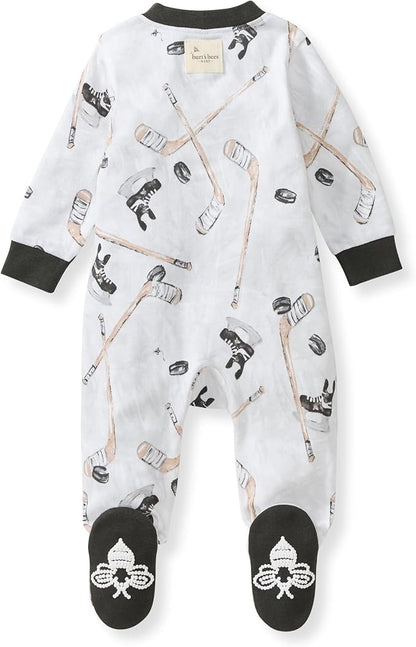 Burt's Bees Baby Boys Sleep and Play PJs, 100% Organic Cotton One-Piece Zip Front Romper Jumpsuit Pajamas
