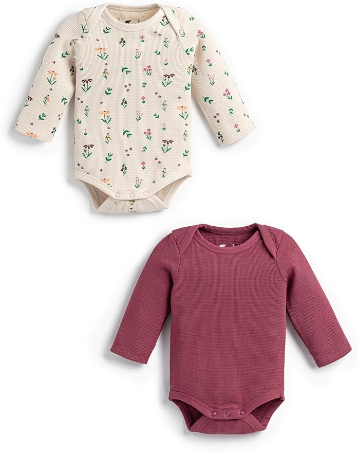 monica + andy Long Sleeve Jack & Jill Bodysuit, Organic Baby Clothes for Girls & Boys, For Preemie, Newborn & Infant