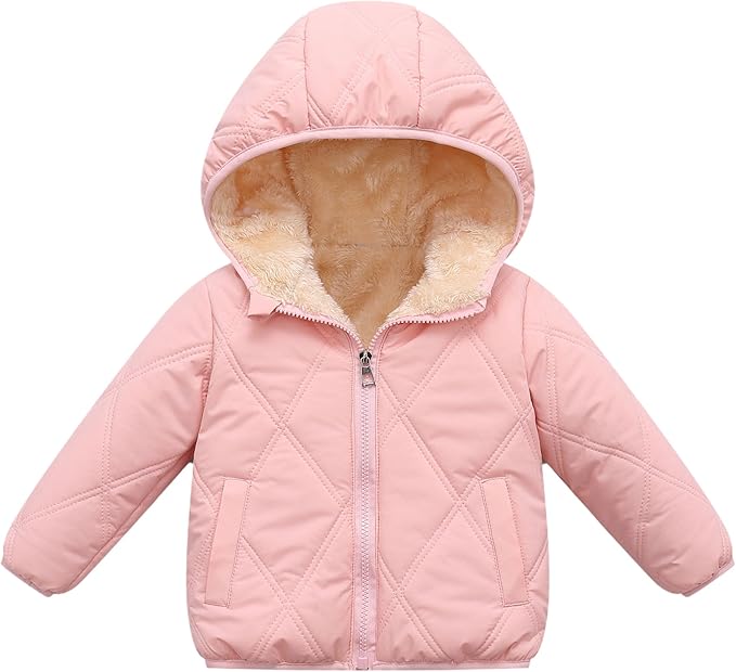 Baby Boys Girls Toddlers Winter Coats Puffer Jacket Hooded Down Snow Jacket Coat Outerwear