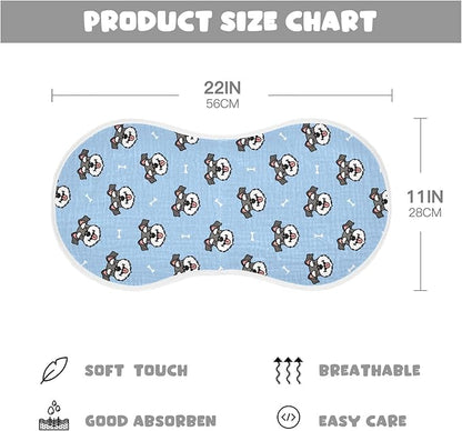 vvfelixl Muslin Burp Cloths Miniature Schnauzer Dog Heads Baby Washcloths for Baby Girl Boys 2 Pack