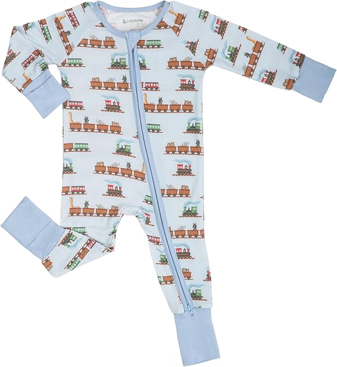 LollyBanks Baby Pajamas, 2-Way Zipper Infant Romper, 95% Viscose Made from Bamboo and 5% Spandex, Baby Sleepers