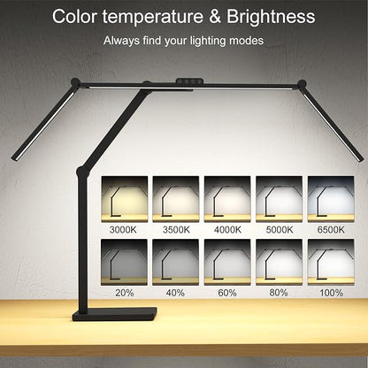36W 3000LM Ultra Bright Architect Desk Lamp with Base, 47.4Inches Wide Tall Overhead Desk Light for Home Office, Dimmable Table Light with Remote for Desktop Working,Drafting,Reading