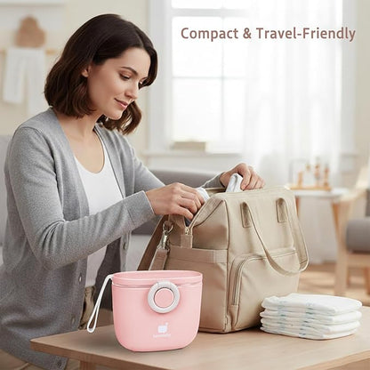 Termichy Baby Formula Dispenser, Portable Milk Powder Dispenser Container with Carry Handle and Scoop for Travel Outdoor Activities with Baby Infant, 8.8OZ, 0.55LB, 250g, 500ml (Pink)
