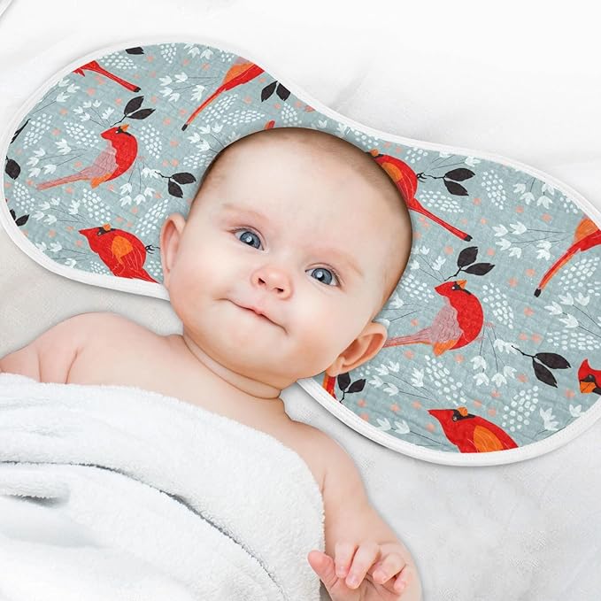 vvfelixl Muslin Burp Cloths Cardinals Bird Baby Washcloths for Baby Girl Boys 2 Pack