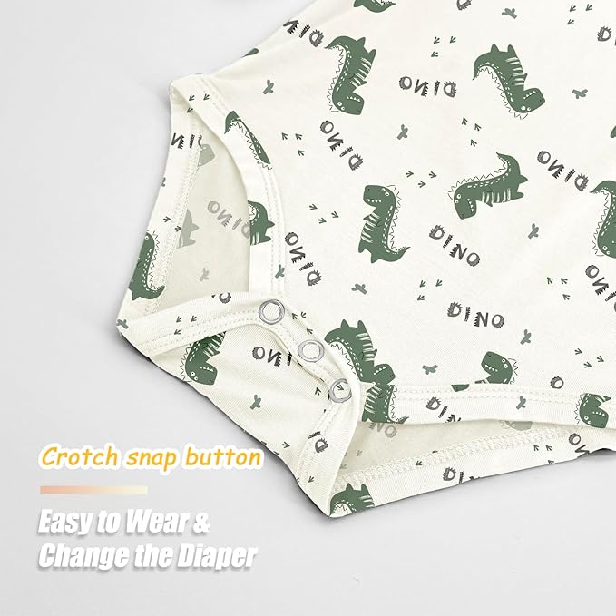 Jimonda Baby Bodysuits Rayon from Bamboo Short Sleeve Baby Boys Girls Rompers Soft Outfits Newborn Clothes